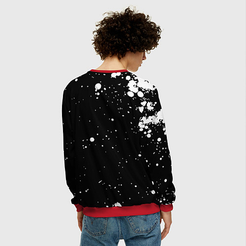 Мужской свитшот WAKE THE F CK UP! / 3D-Красный – фото 4