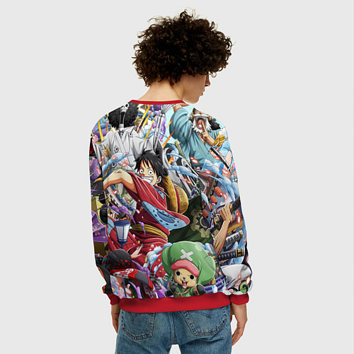 Мужской свитшот ONE PIECE ВАН ПИС / 3D-Красный – фото 4