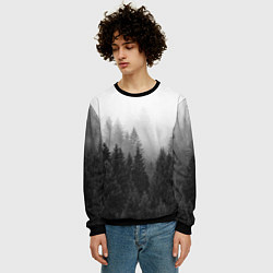 Свитшот мужской Туманный лес, цвет: 3D-черный — фото 2