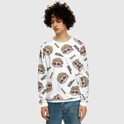 Свитшот мужской Нанами Кенто Магическая битва, цвет: 3D-белый — фото 2