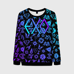 Свитшот мужской EXO K-POP LogoBombing, цвет: 3D-черный