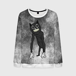Свитшот мужской Cartoon cat, цвет: 3D-белый