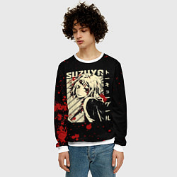 Свитшот мужской Сузуя Токийский гуль, цвет: 3D-белый — фото 2