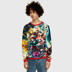 Свитшот мужской КЛИНОК РАССЕКАЮЩИЙ ДЕМОНОВ ПЕРСОНАЖИ, цвет: 3D-красный — фото 2