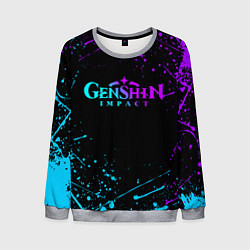 Мужской свитшот GENSHIN IMPACT NEON LOGO