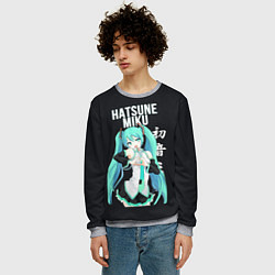 Свитшот мужской Hatsune Miku Хацунэ Мику, цвет: 3D-меланж — фото 2