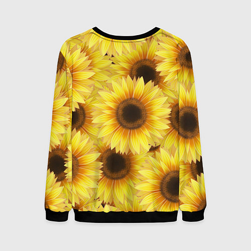 Мужской свитшот Подсолнухи в поле / 3D-Черный – фото 2