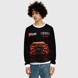 Свитшот мужской AUDI RS 5 FIRE АУДИ РС 5, цвет: 3D-белый — фото 2