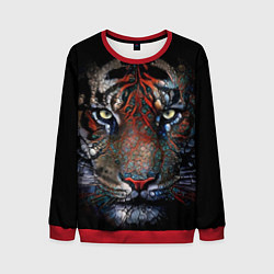 Свитшот мужской Цветной тигр, цвет: 3D-красный
