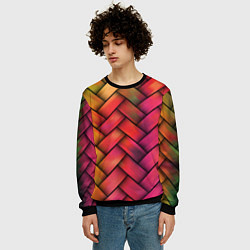 Свитшот мужской Colorful weave, цвет: 3D-черный — фото 2