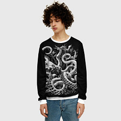 Свитшот мужской Кракен Монстр, цвет: 3D-белый — фото 2
