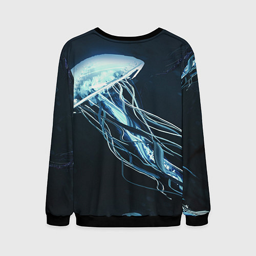 Мужской свитшот Рисунок медуза / 3D-Черный – фото 2