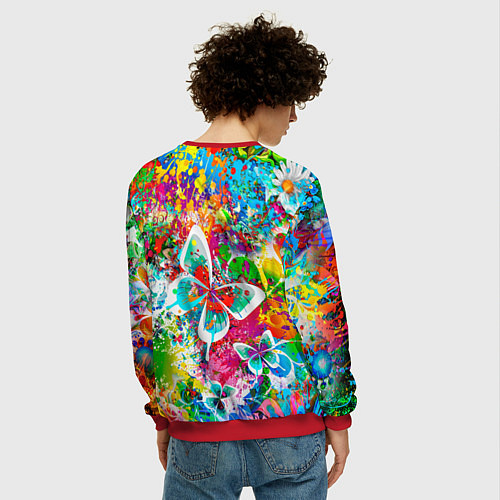 Мужской свитшот ЯРКИЕ КРАСКИ / 3D-Красный – фото 4