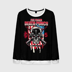 Свитшот мужской 5FDP Five Finger Death Punch, цвет: 3D-белый