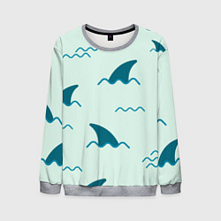 Свитшот мужской Плавники акул, цвет: 3D-меланж