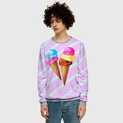 Свитшот мужской Мороженое графический фон, цвет: 3D-меланж — фото 2