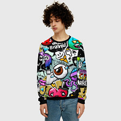 Свитшот мужской Граффити, цвет: 3D-черный — фото 2