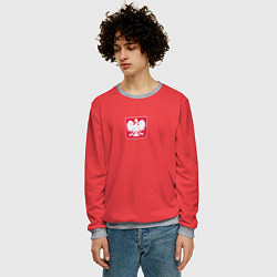 Свитшот мужской Польша футбольная форма, цвет: 3D-меланж — фото 2