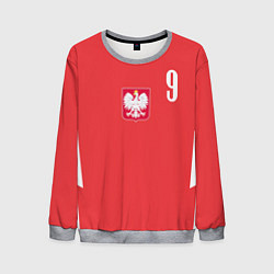 Свитшот мужской Lewandowski Poland 9, цвет: 3D-меланж