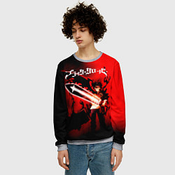 Свитшот мужской Чёрный Аста красный туман, цвет: 3D-меланж — фото 2