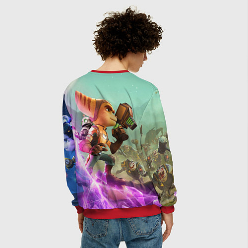Мужской свитшот Ratchet & Clank: Rift Apart / 3D-Красный – фото 4
