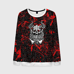 Свитшот мужской Скандинавские символы, цвет: 3D-белый