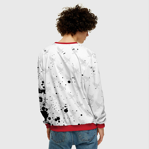 Мужской свитшот Лозунг Карасуно ворон Haikyu!! / 3D-Красный – фото 4