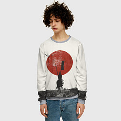 Свитшот мужской Самурай на коне, цвет: 3D-меланж — фото 2