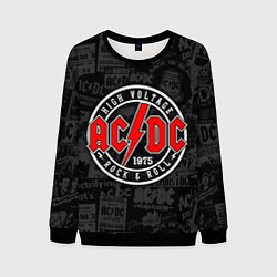 Свитшот мужской AC DC HIGH VOLTAGE, цвет: 3D-черный