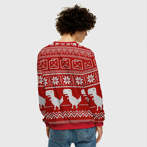 Мужской свитшот Новогодний гугл / 3D-Красный – фото 4