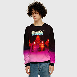 Свитшот мужской Deep Purple - Burn, цвет: 3D-черный — фото 2