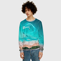 Свитшот мужской Shark in sea, цвет: 3D-меланж — фото 2