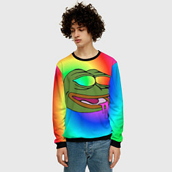 Свитшот мужской Pepe rainbow, цвет: 3D-черный — фото 2