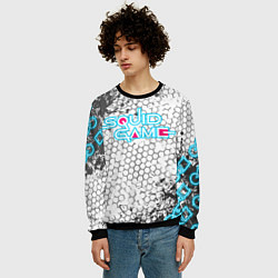 Свитшот мужской Игра в кальмара, цвет: 3D-черный — фото 2