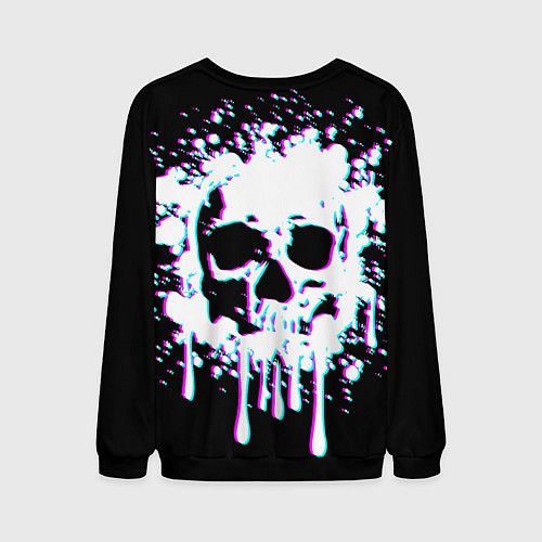 Мужской свитшот Мерцающий череп / 3D-Черный – фото 2