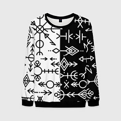 Свитшот мужской ДРЕВНИЕ СЛАВЯНСКИЕ РУНЫ, цвет: 3D-черный