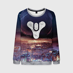 Свитшот мужской ДЕСТИНИ ЗЕМЛЯ ХАБ, СТРАННИК НАД ГОРОДОМ, цвет: 3D-меланж