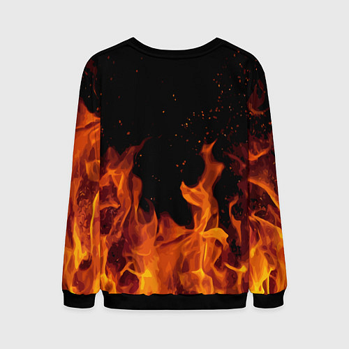 Мужской свитшот ROBLOX FIRE РОБЛОКС ОГОНЬ ПОЖАРНЫЙ / 3D-Черный – фото 2