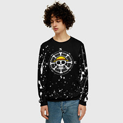 Свитшот мужской ONE PIECE ВАН ПИС ЧЕРЕП БРЫЗГИ КРАСОК, цвет: 3D-черный — фото 2