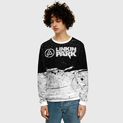 Свитшот мужской Линкин Парк Лого Рок ЧБ Linkin Park Rock, цвет: 3D-белый — фото 2