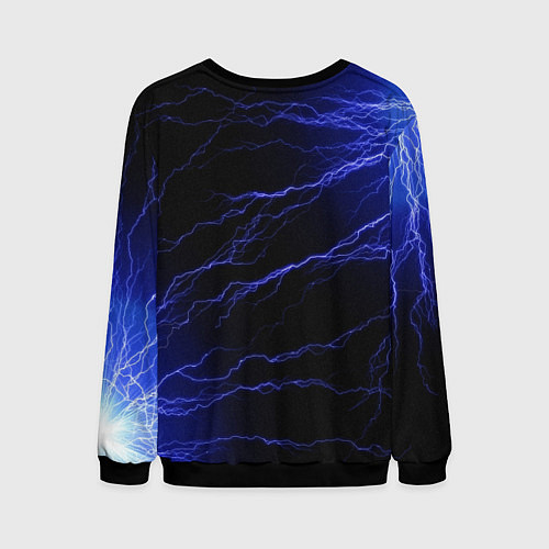 Мужской свитшот METALLICA BLUE FLASH МЕТАЛЛИКА СИНИЕ МОЛНИИ / 3D-Черный – фото 2