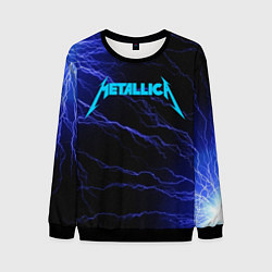 Мужской свитшот METALLICA BLUE FLASH МЕТАЛЛИКА СИНИЕ МОЛНИИ