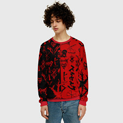Свитшот мужской BERSERK BLACK RED БЕРСЕРК ПАТТЕРН, цвет: 3D-красный — фото 2
