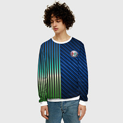 Свитшот мужской Фантазия на тему Alfa-Romeo, цвет: 3D-белый — фото 2