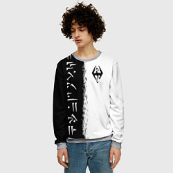 Свитшот мужской THE ELDER SCROLLS SKYRIM FUS RO DAH ЧЁРНО БЕЛЫЙ, цвет: 3D-меланж — фото 2