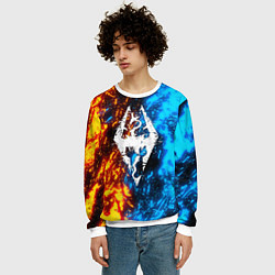 Свитшот мужской TES SKYRIM BATTLE FIRE БИТВА ОГНЕЙ, цвет: 3D-белый — фото 2