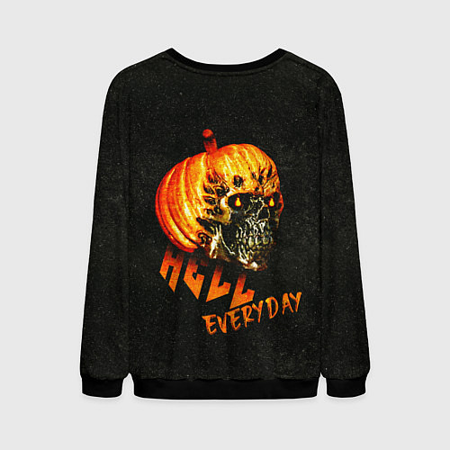 Мужской свитшот Helloween череп тыква scull pumkin / 3D-Черный – фото 2