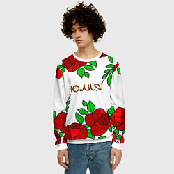 Свитшот мужской Юлия в розах, цвет: 3D-белый — фото 2