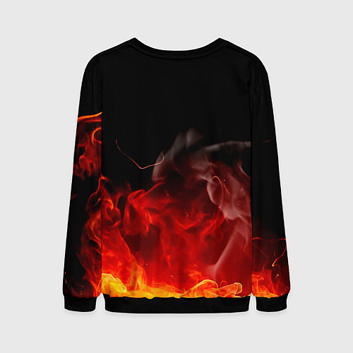 Мужской свитшот Кулак One Punch-Man в огне / 3D-Черный – фото 2