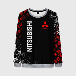 Свитшот мужской MITSUBISHI SAMURAI JAPAN STYLE ИЕРОГЛИФЫ, цвет: 3D-меланж